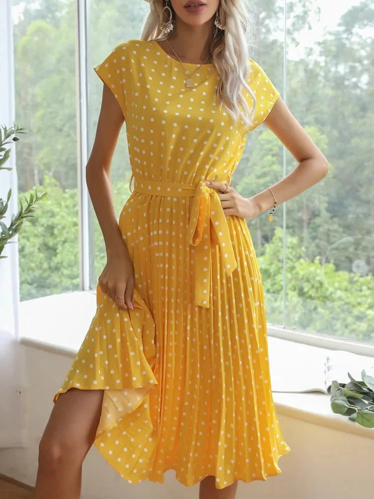 Alyssa | Polka Midi Dress