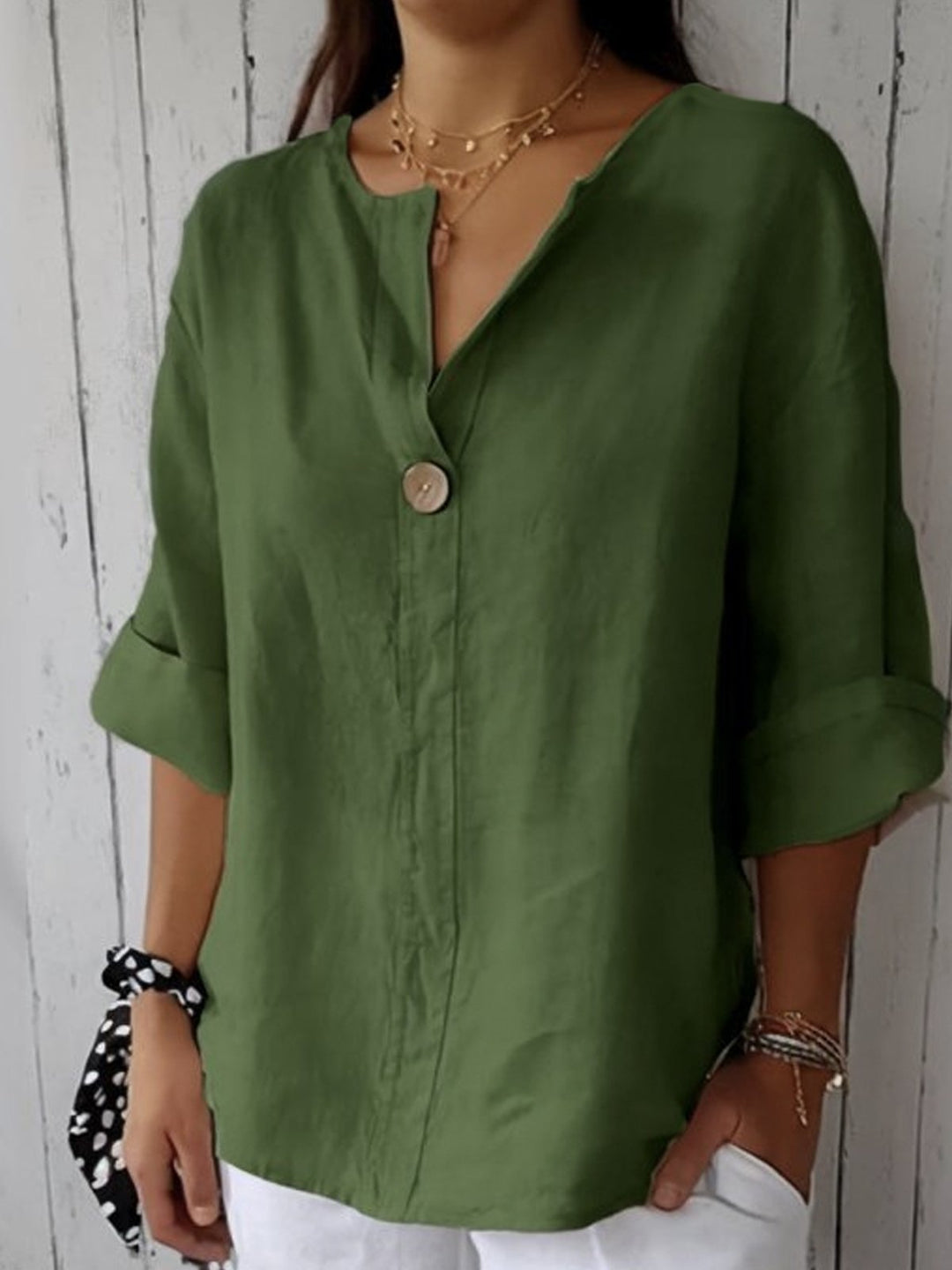 Janice | V-Neck Casual Blouse