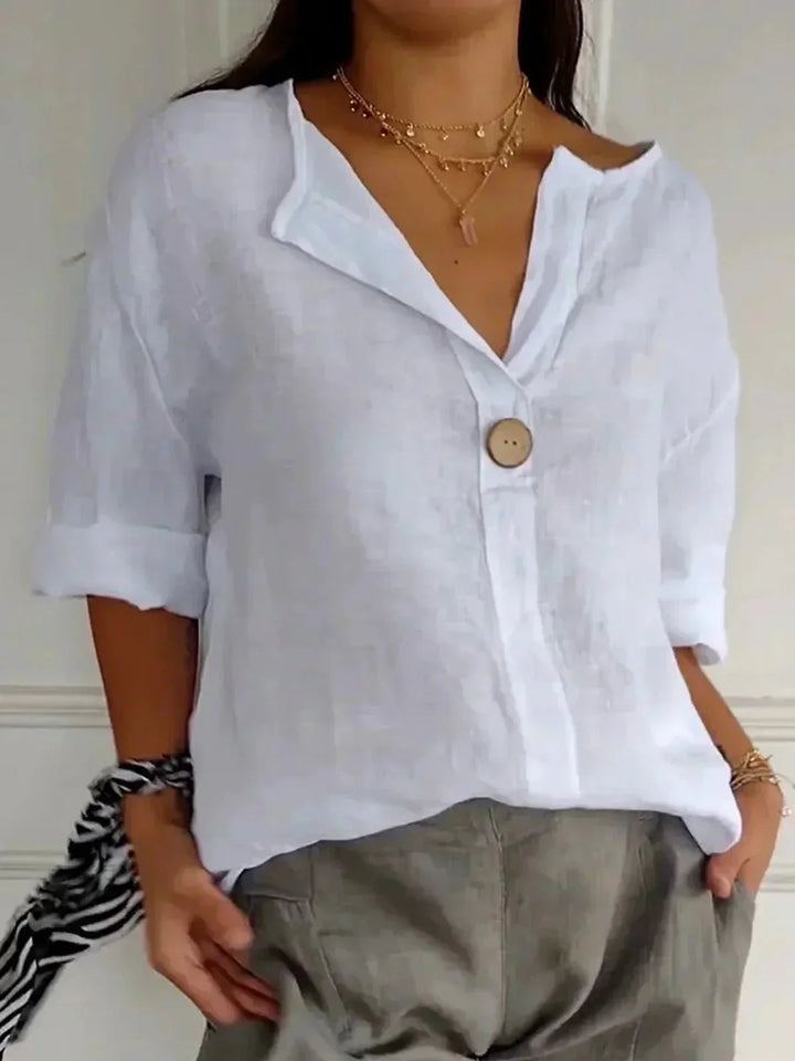 Janice | V-Neck Casual Blouse