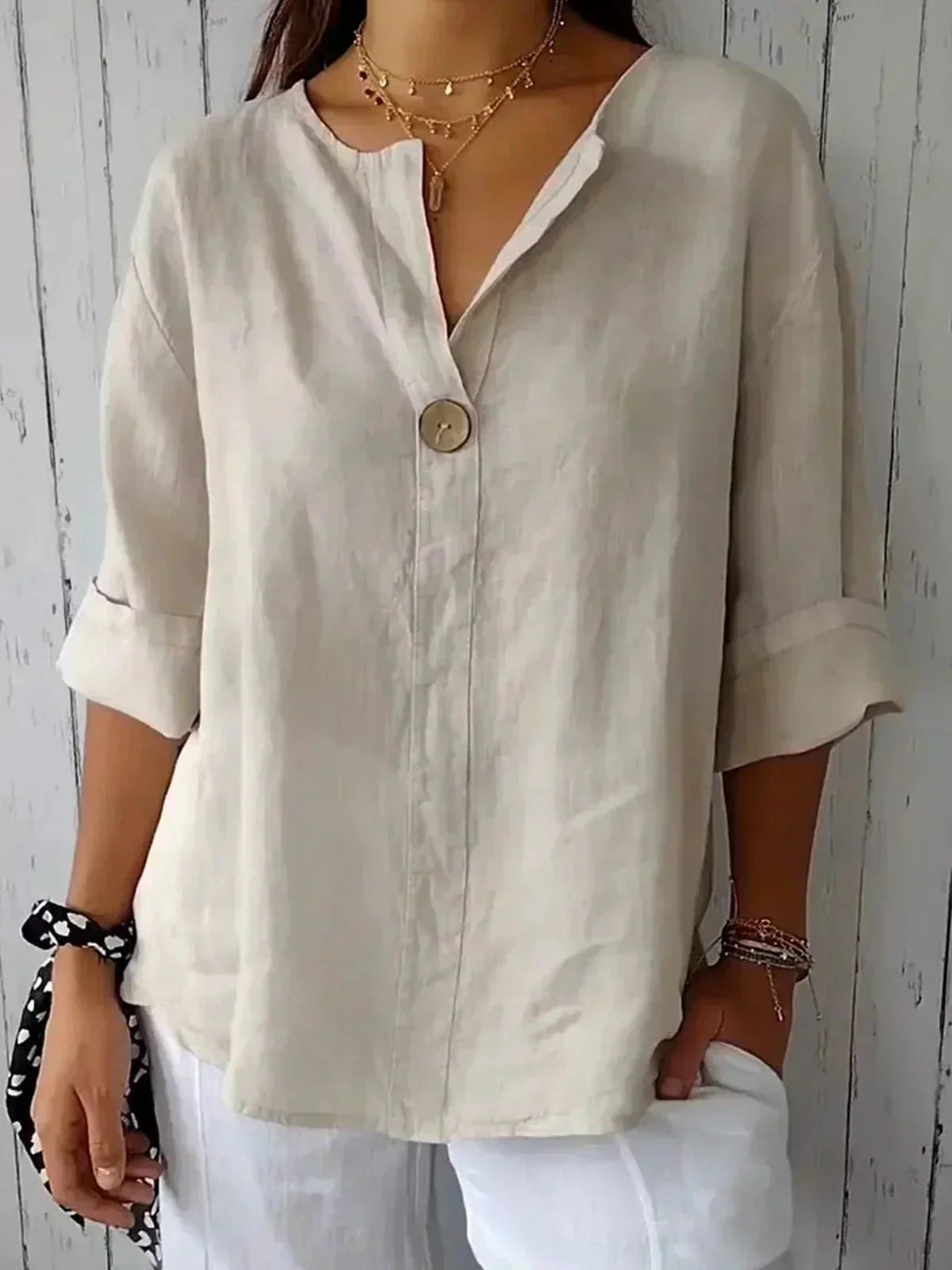 Janice | V-Neck Casual Blouse