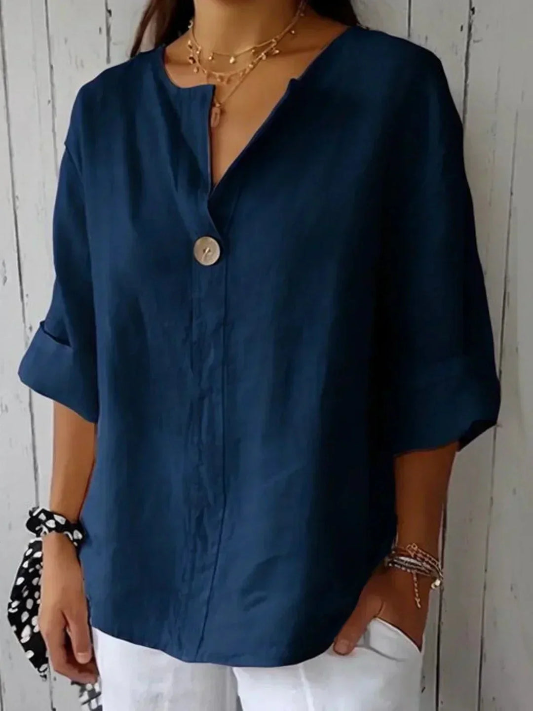 Janice | V-Neck Casual Blouse