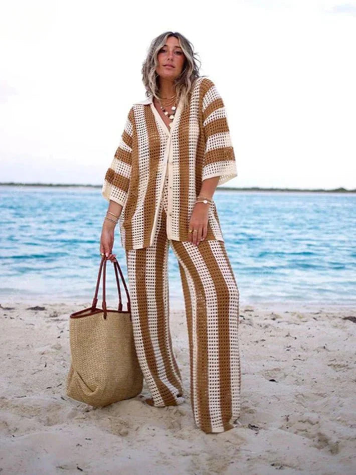 Aurora | Striped Crochet Two-Piece Set
