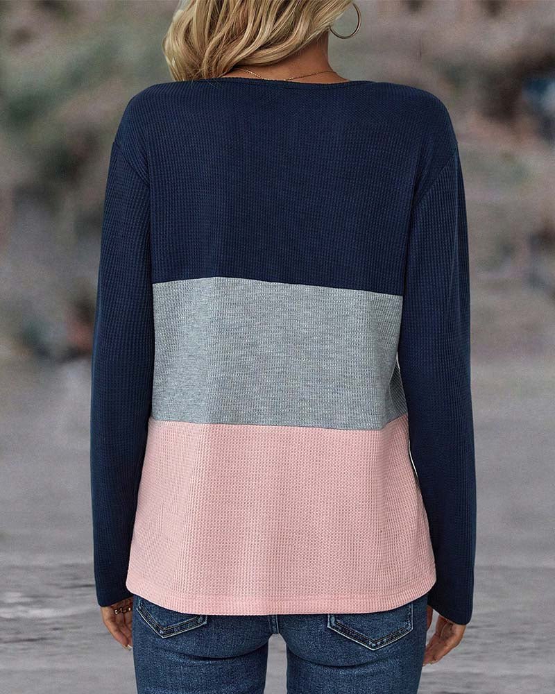 Kristel | Striped V-neck Top