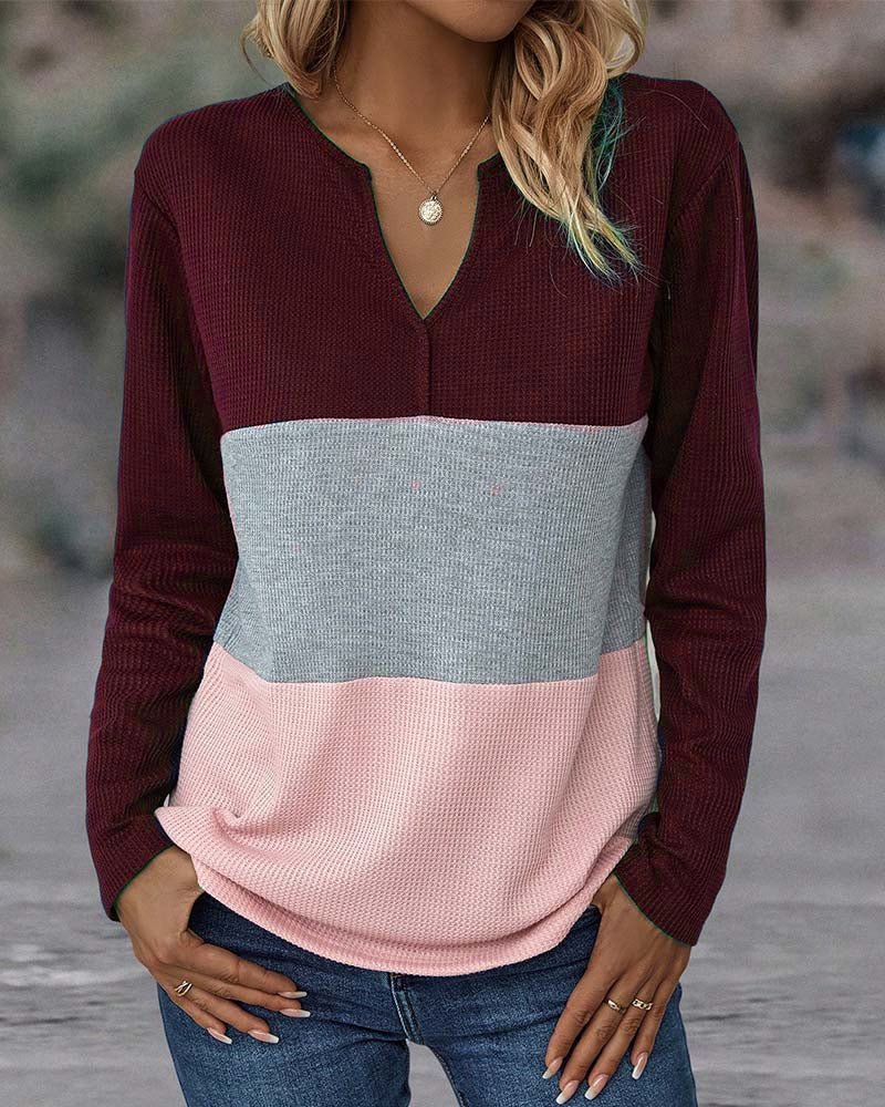 Kristel | Striped V-neck Top