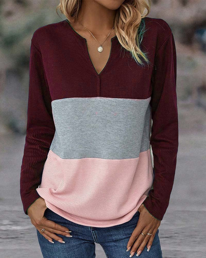 Kristel | Striped V-neck Top