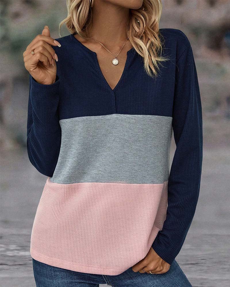 Kristel | Striped V-neck Top