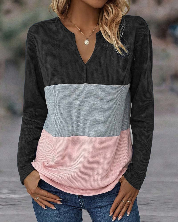 Kristel | Striped V-neck Top
