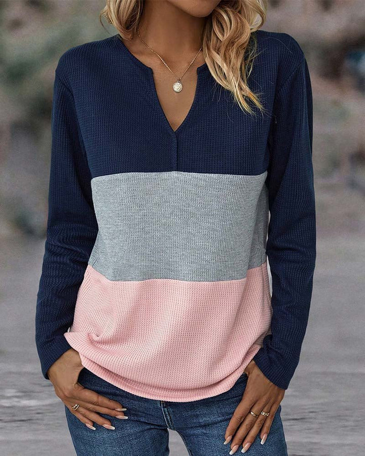 Kristel | Striped V-neck Top