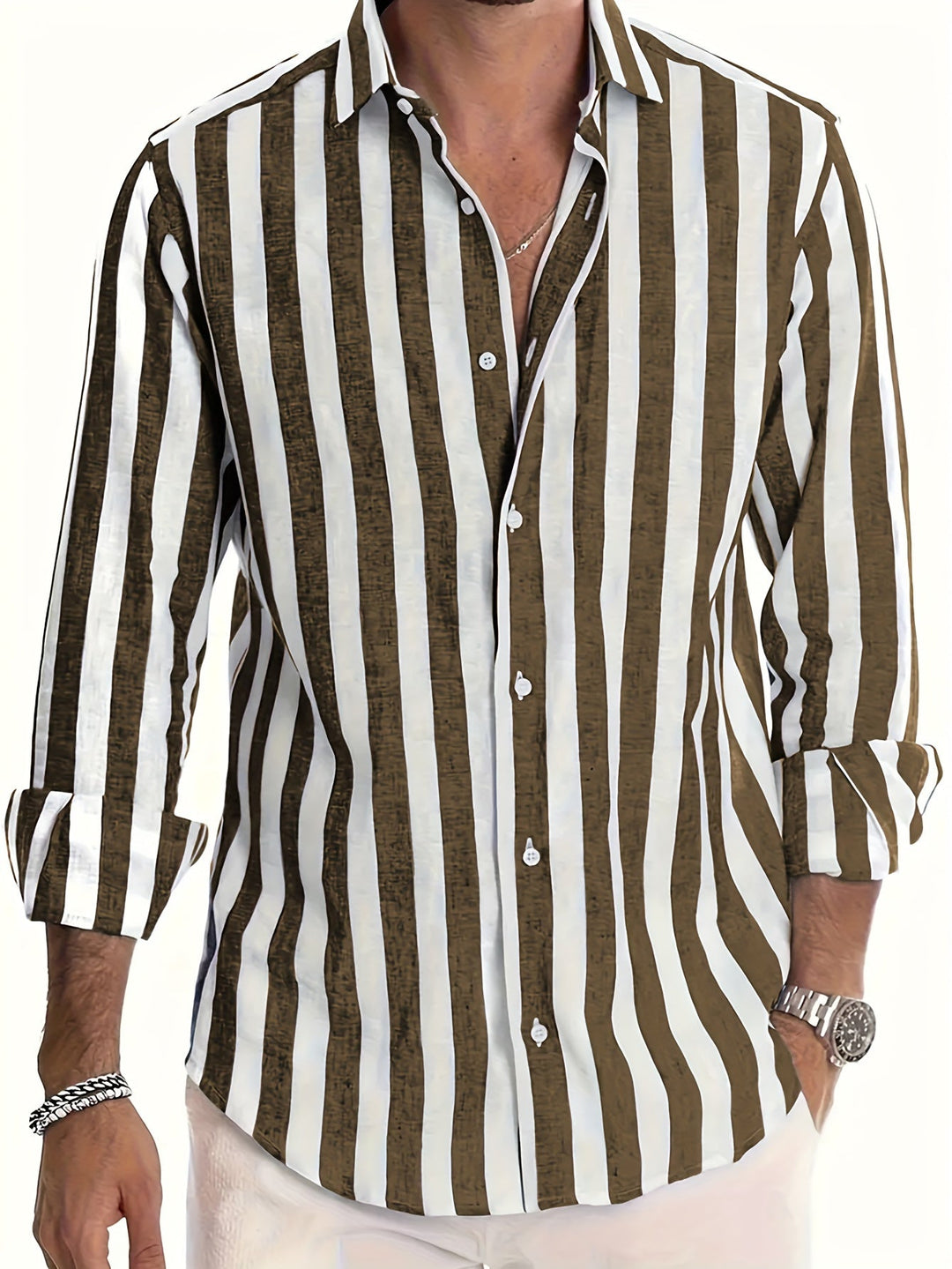 Charles | Striped Long Sleeve Men’s Shirt