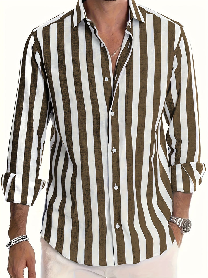 Charles | Striped Long Sleeve Men’s Shirt