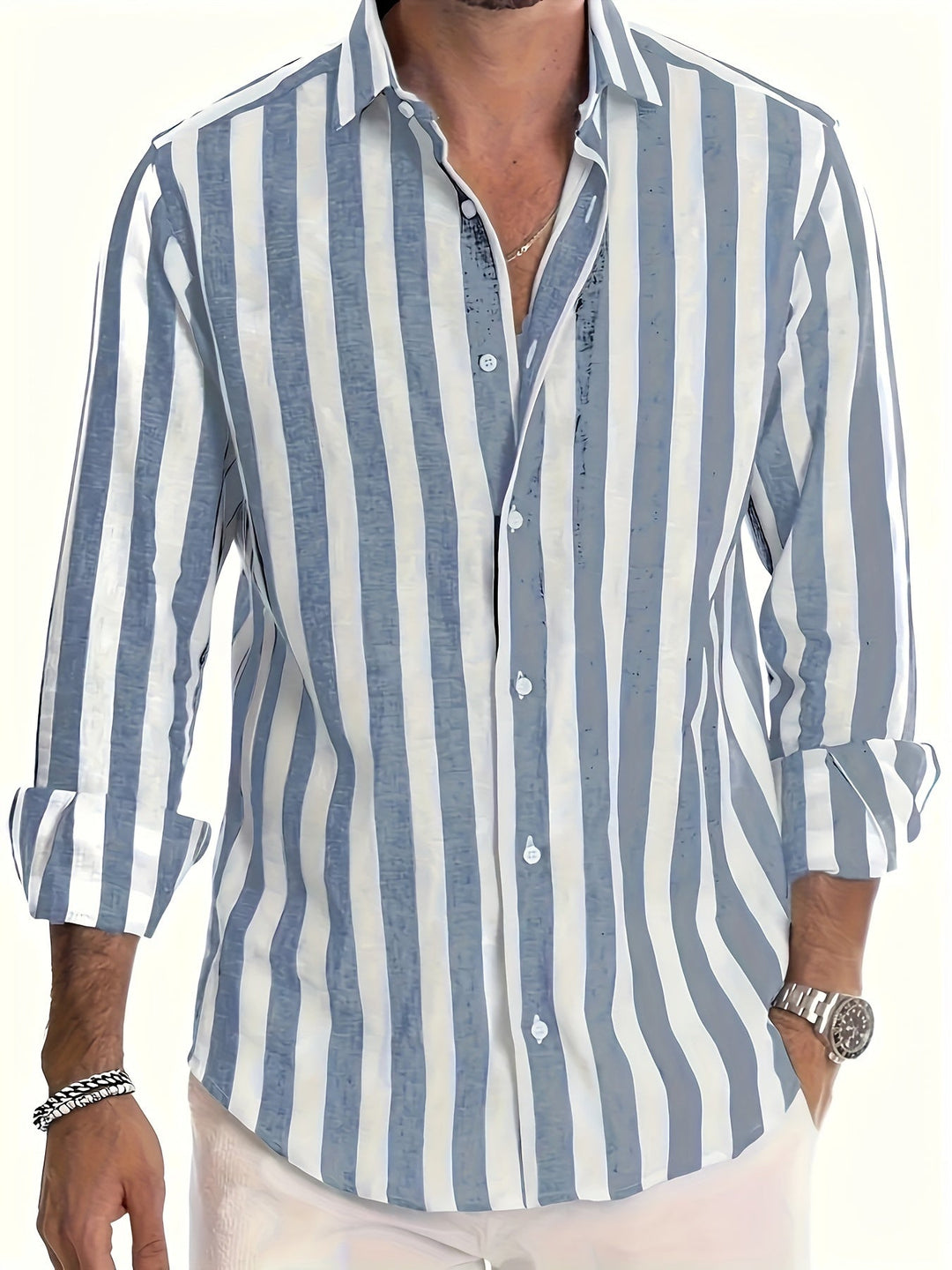Charles | Striped Long Sleeve Men’s Shirt