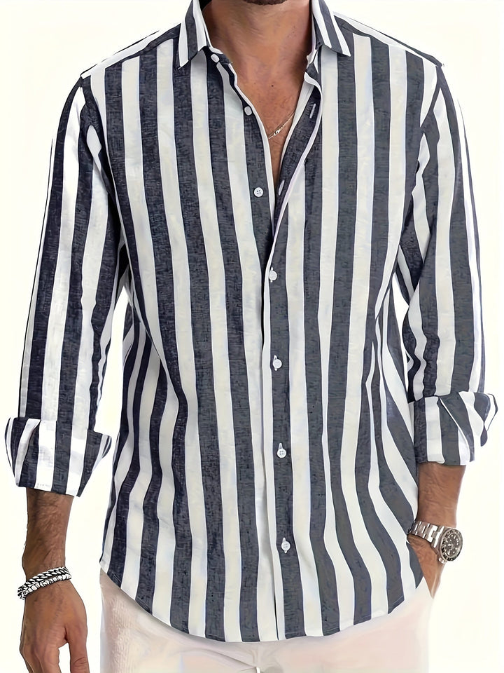 Charles | Striped Long Sleeve Men’s Shirt
