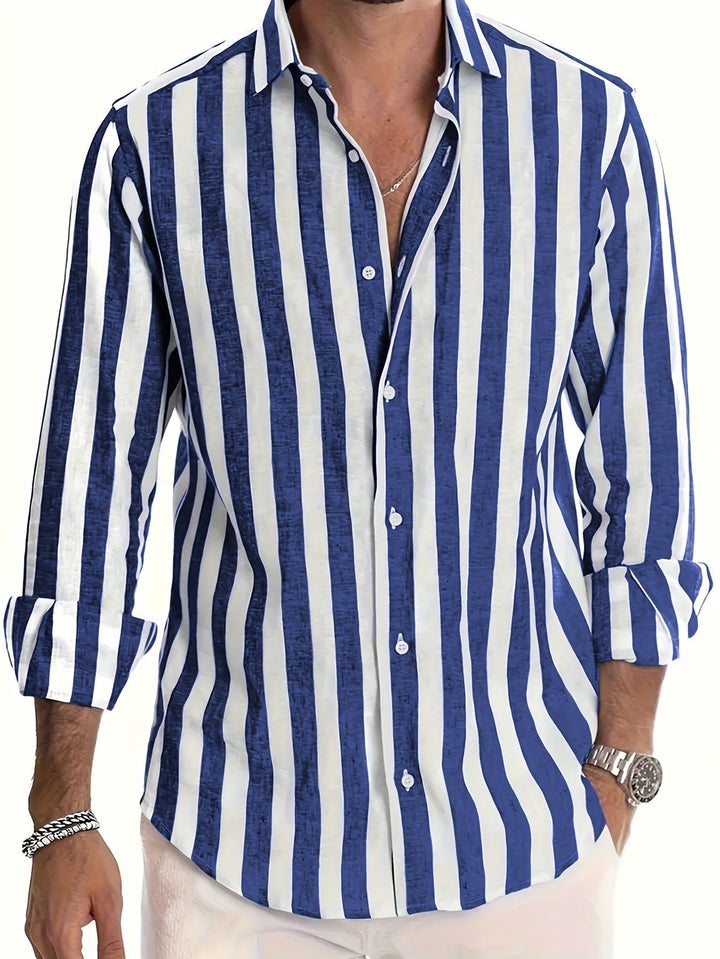 Charles | Striped Long Sleeve Men’s Shirt