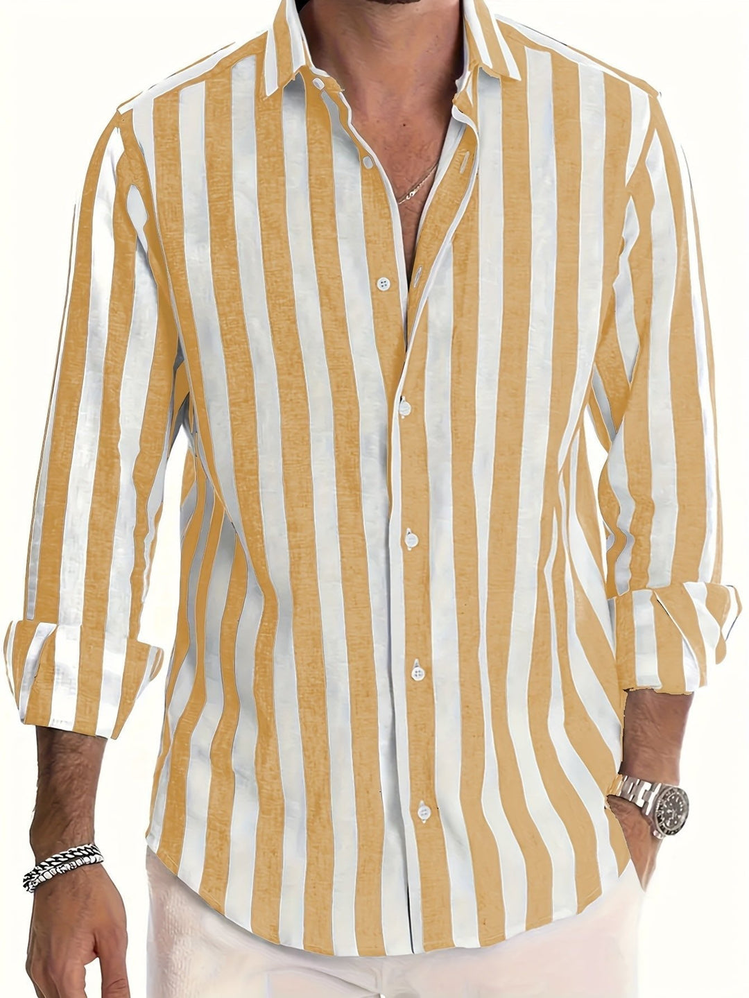 Charles | Striped Long Sleeve Men’s Shirt
