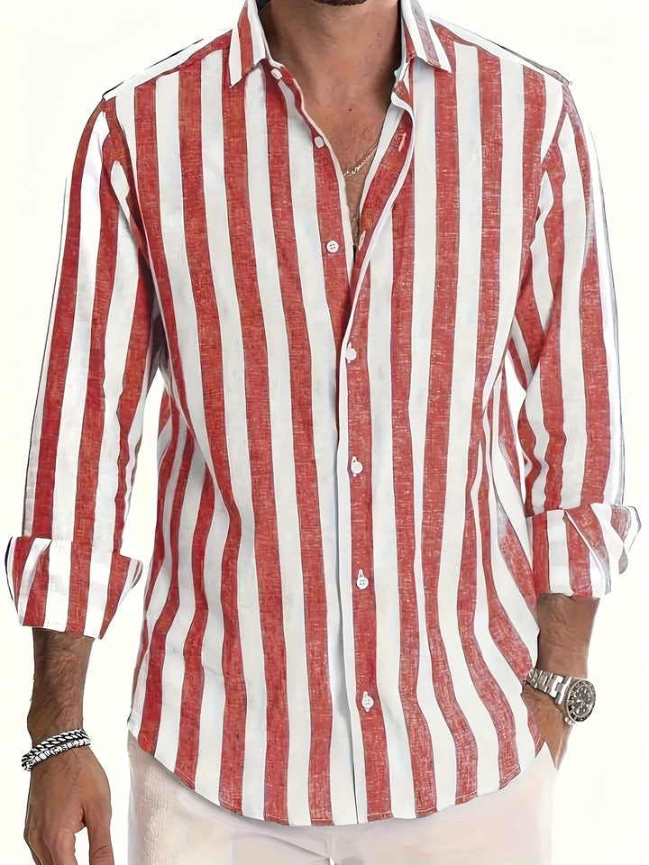 Charles | Striped Long Sleeve Men’s Shirt