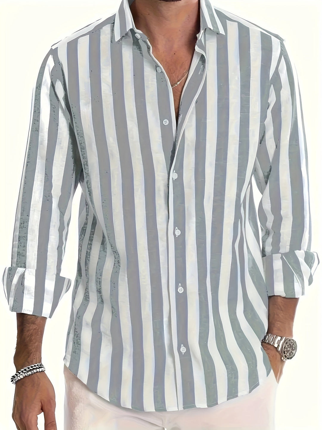 Charles | Striped Long Sleeve Men’s Shirt