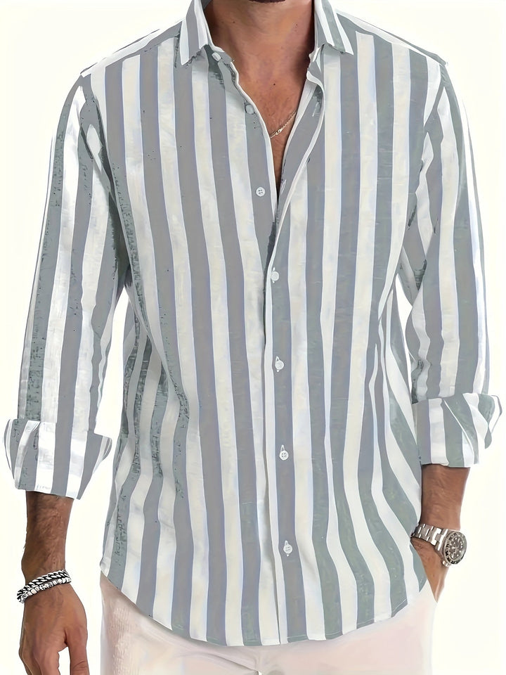 Charles | Striped Long Sleeve Men’s Shirt
