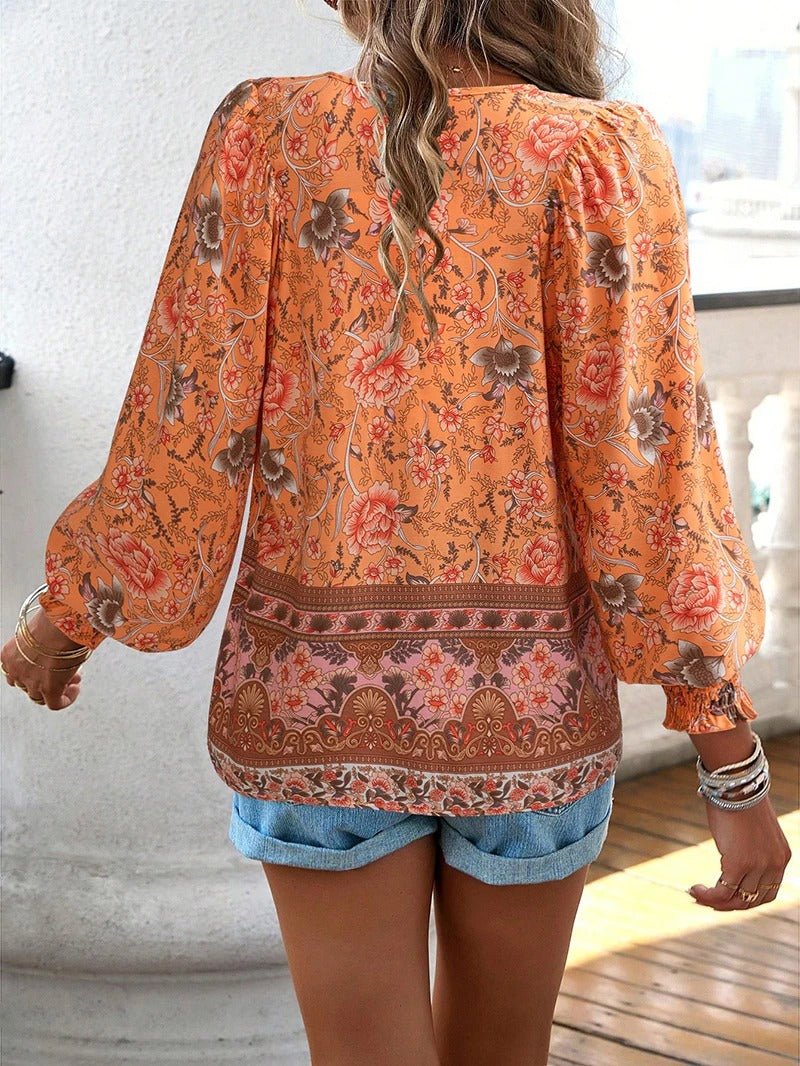 Mae | Floral Boho Peasant Blouse