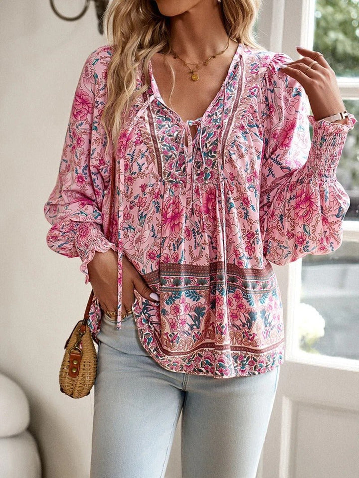 Mae | Floral Boho Peasant Blouse