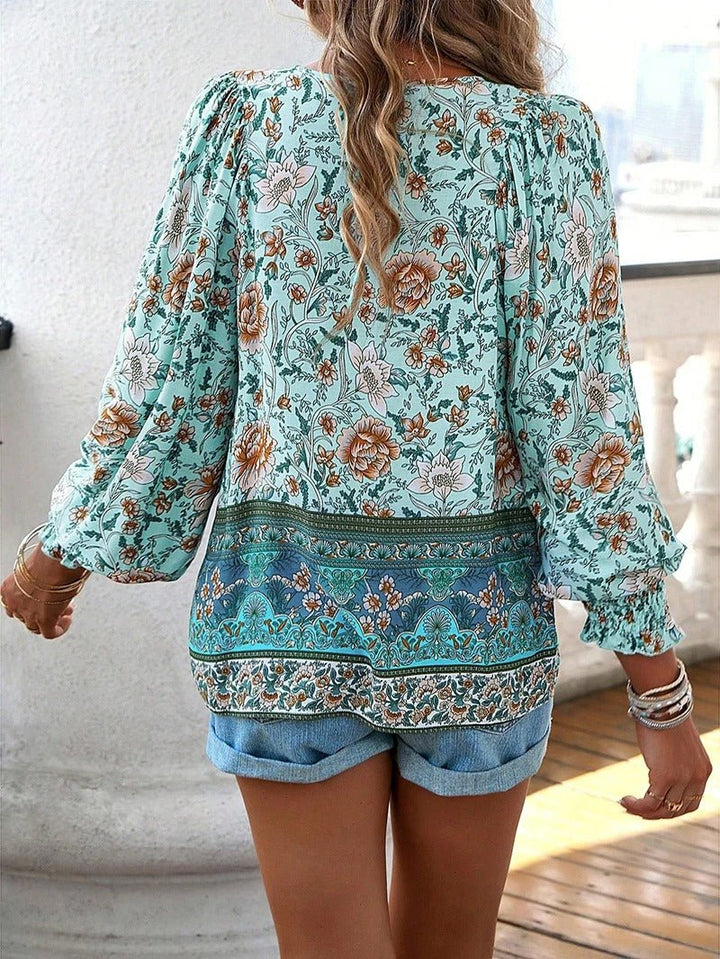 Mae | Floral Boho Peasant Blouse