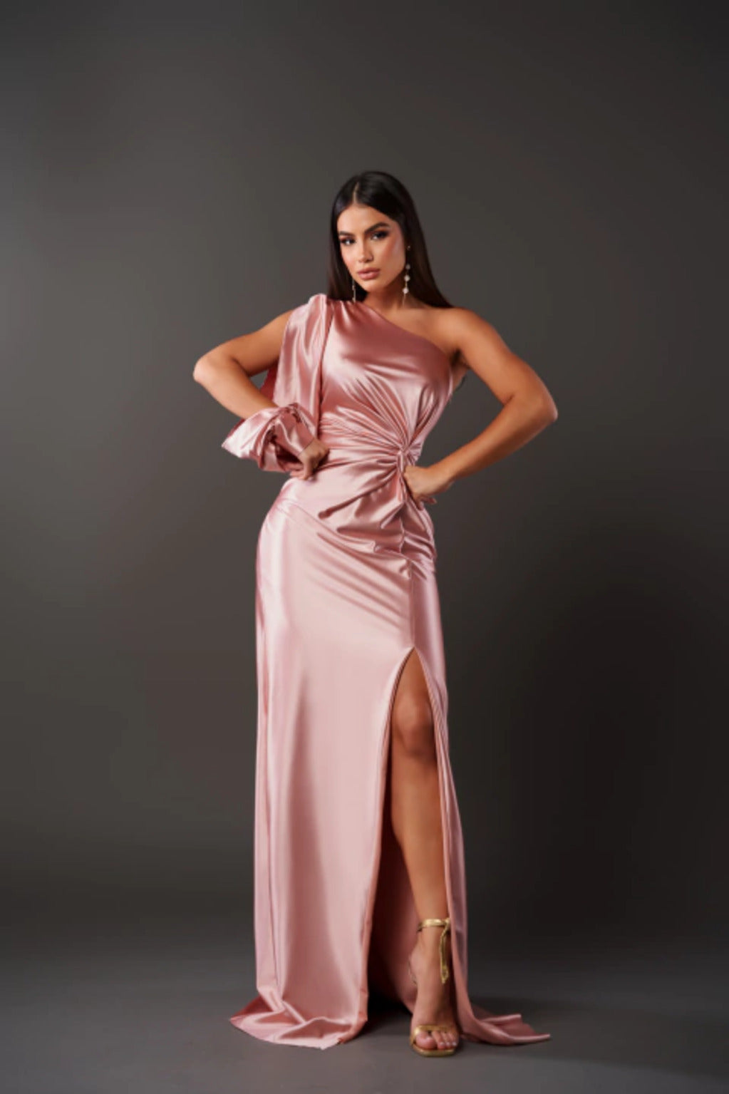 Rica | One-Shoulder Satin Evening Gown