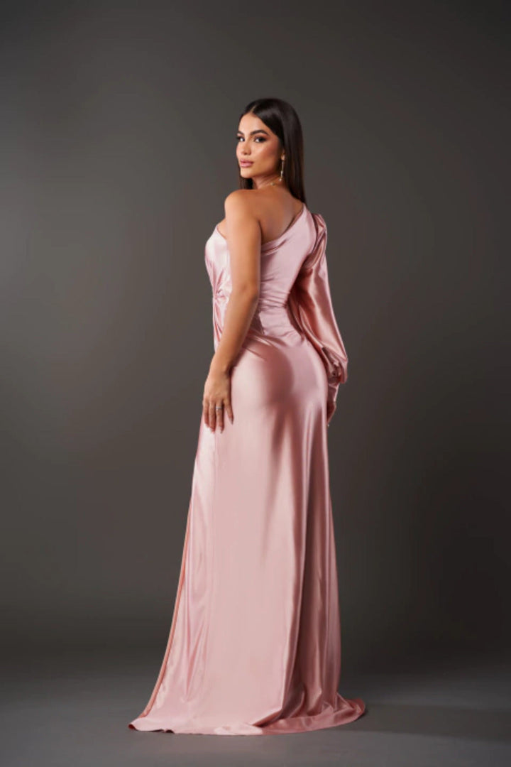 Rica | One-Shoulder Satin Evening Gown
