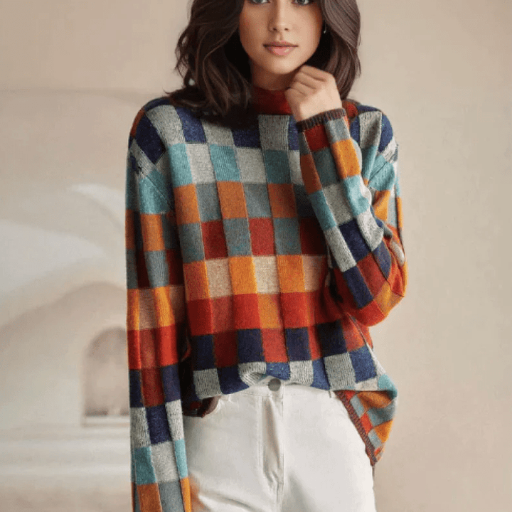 Phoebe |  Couture patchwork turtleneck