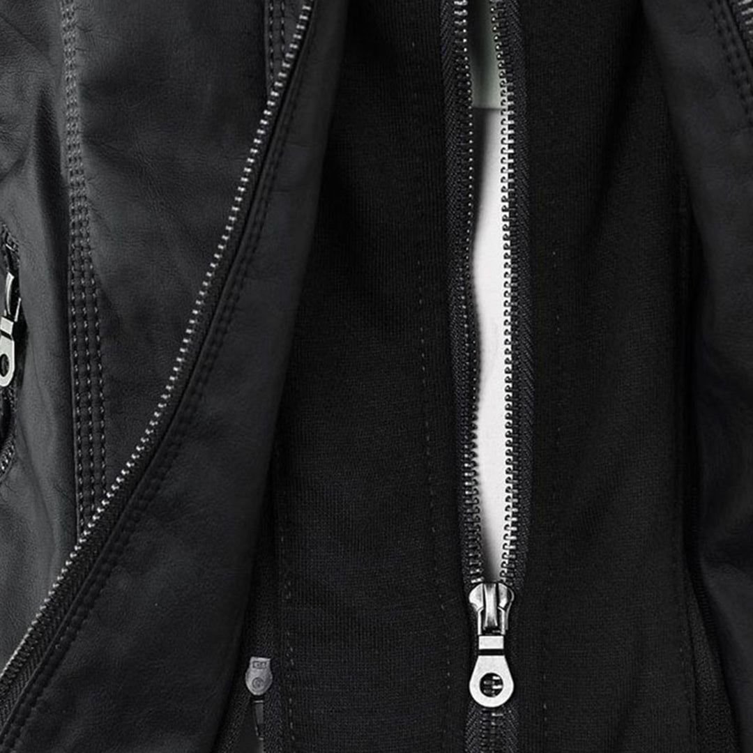 Loraine | Waterproof Hooded Faux Leather Jacket