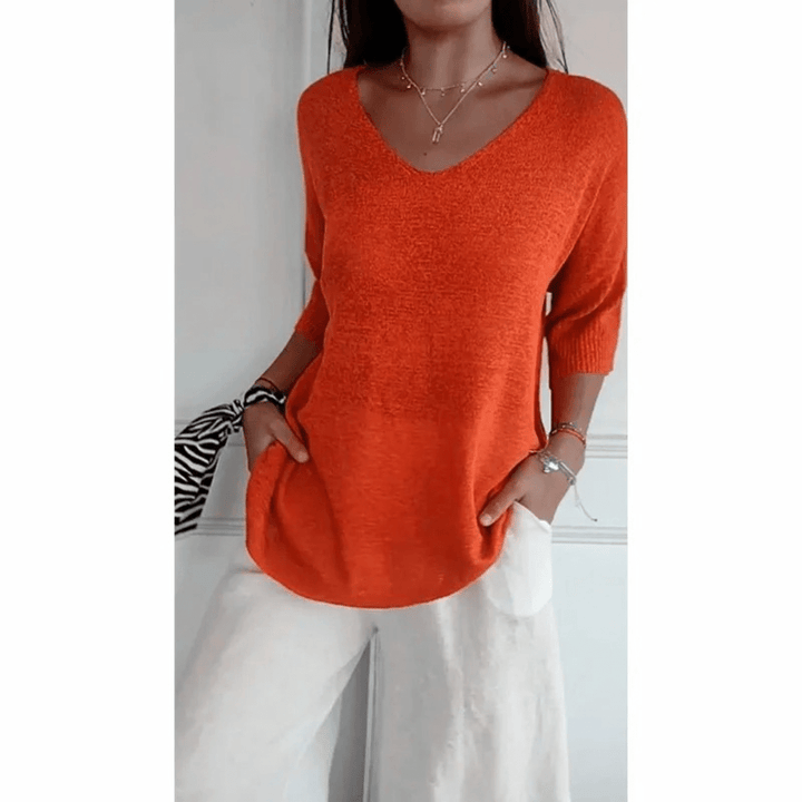 Celestia |  Elegant V-neck shirt