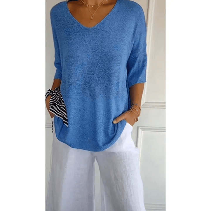 Celestia |  Elegant V-neck shirt