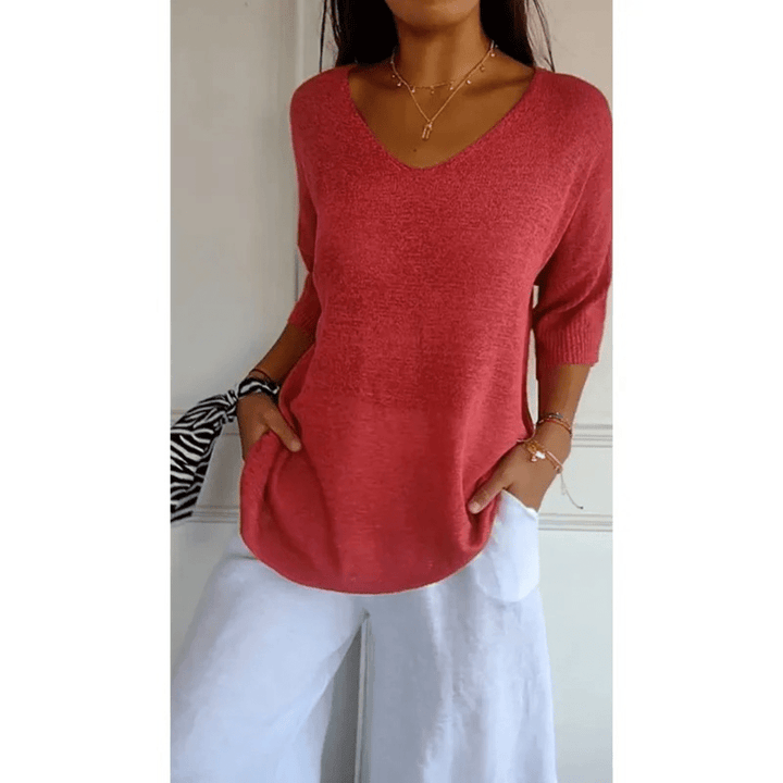 Celestia |  Elegant V-neck shirt
