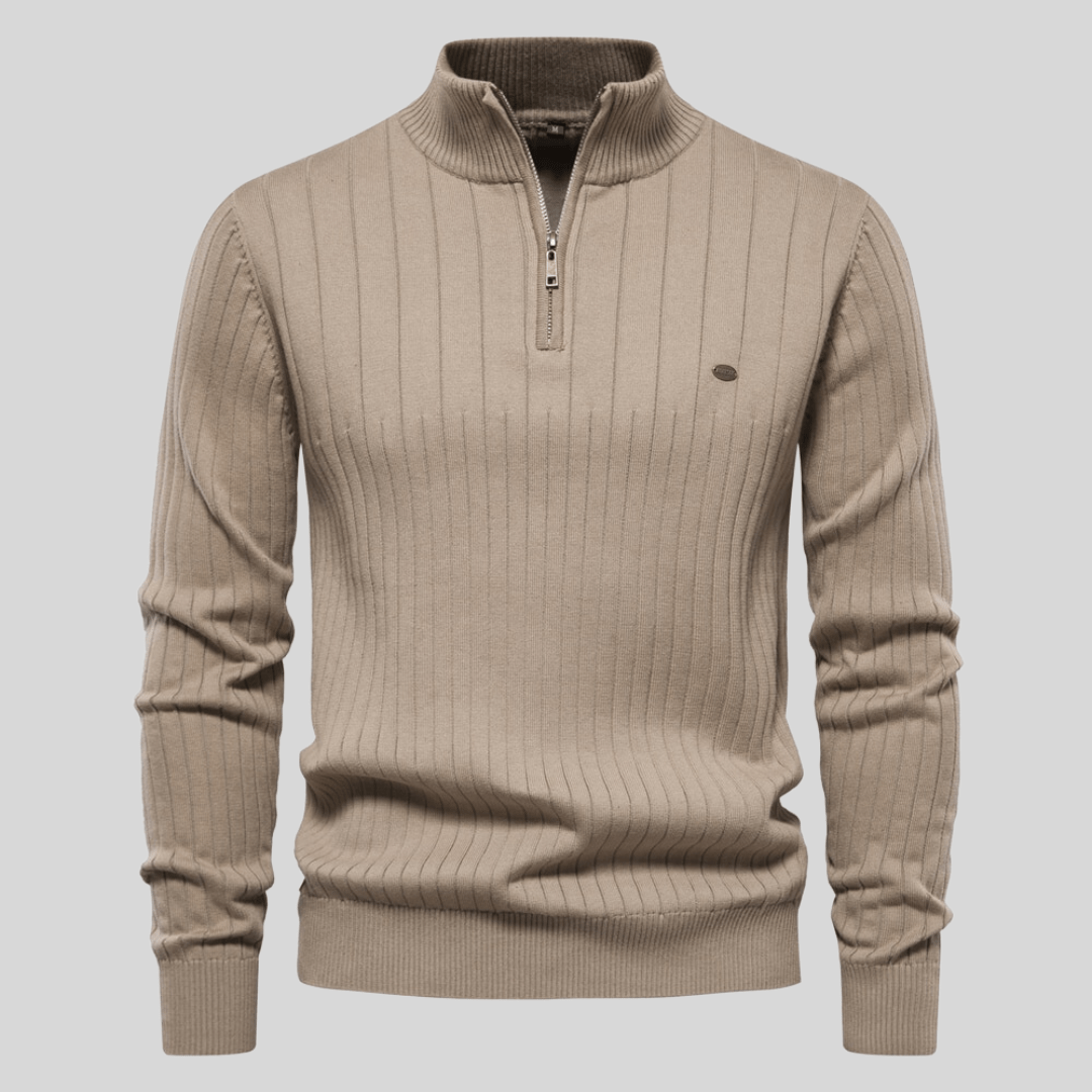 Ron | Ribbed Zip-Neck Men’s Sweater