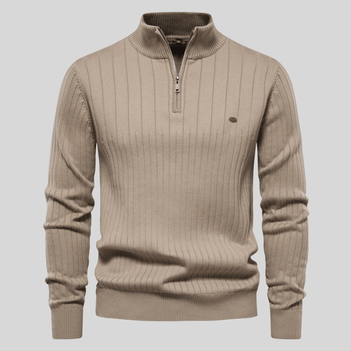 Ron | Ribbed Zip-Neck Men’s Sweater