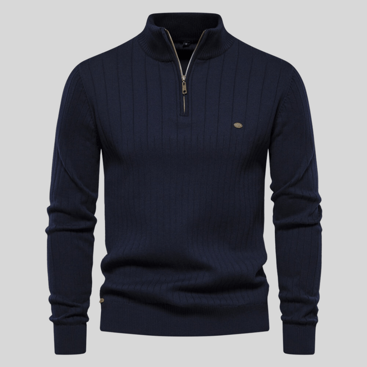 Ron | Ribbed Zip-Neck Men’s Sweater