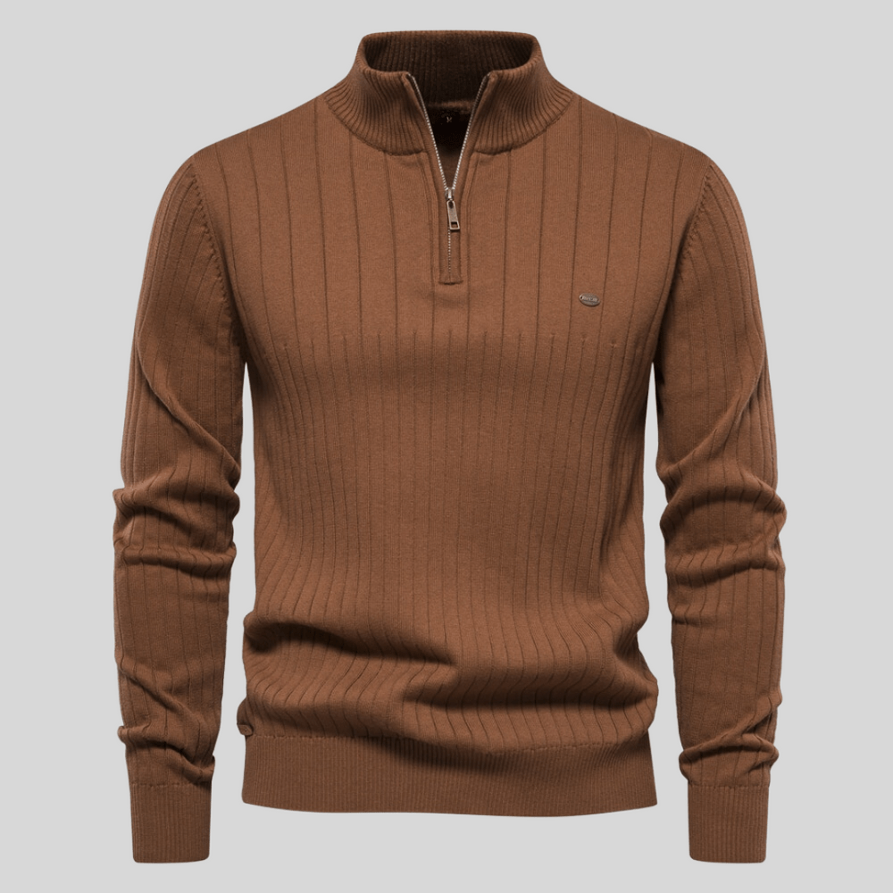 Ron | Ribbed Zip-Neck Men’s Sweater