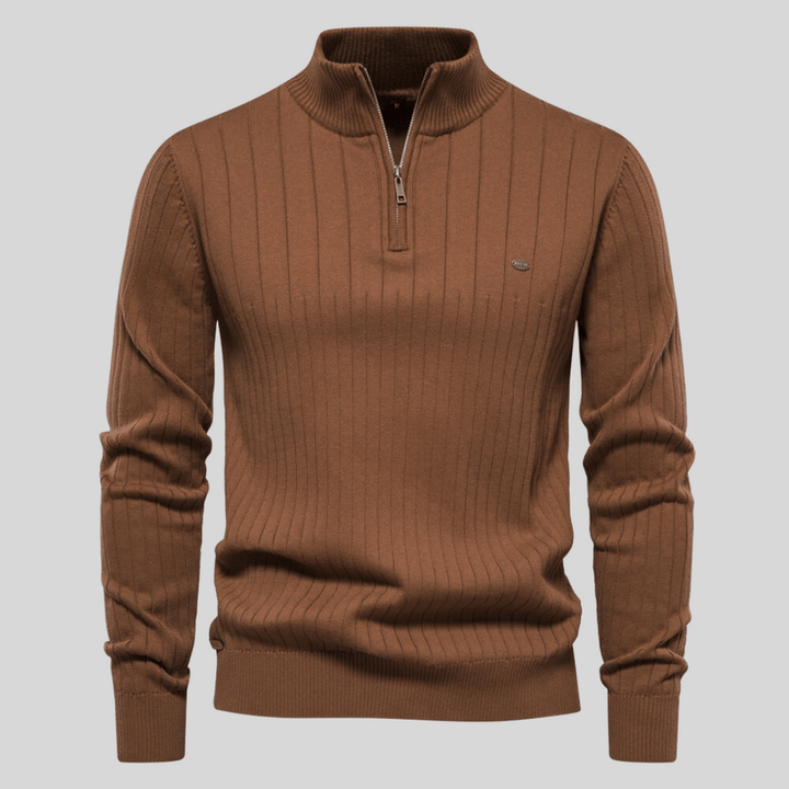Ron | Ribbed Zip-Neck Men’s Sweater