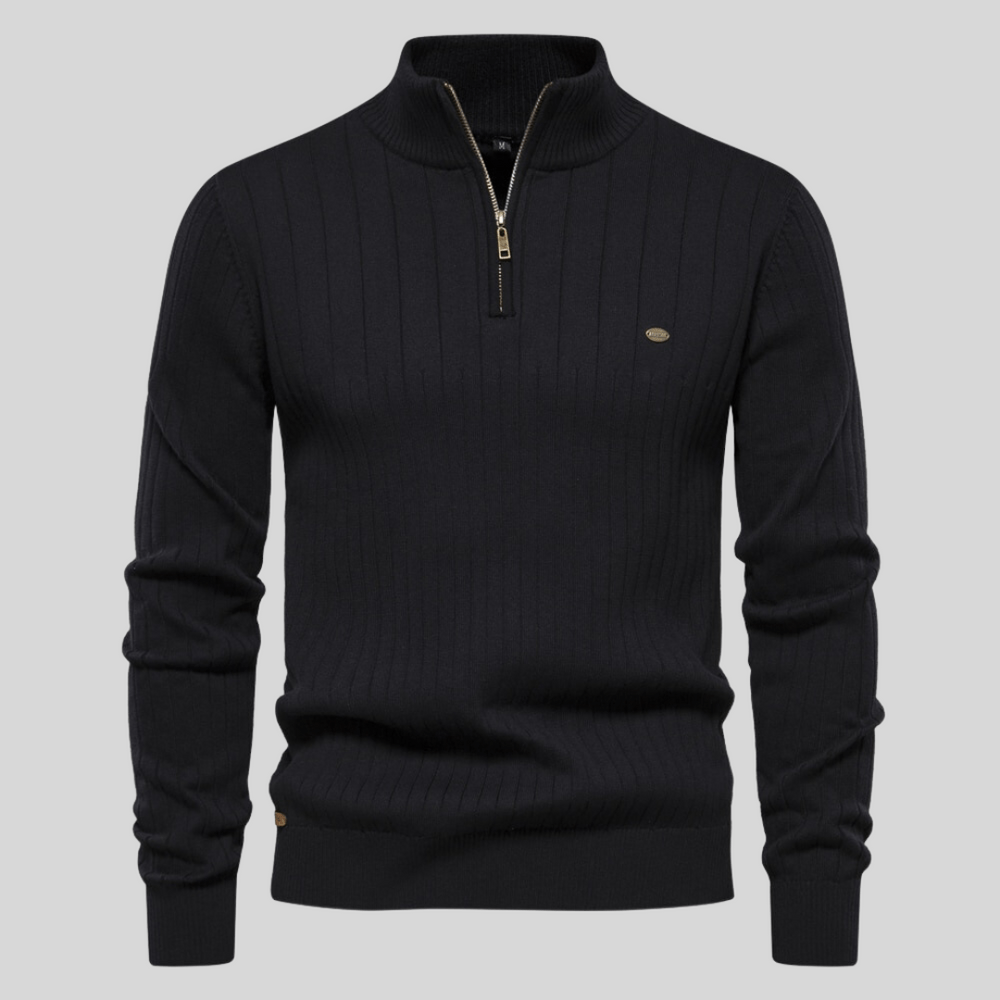 Ron | Ribbed Zip-Neck Men’s Sweater
