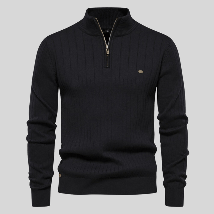Ron | Ribbed Zip-Neck Men’s Sweater