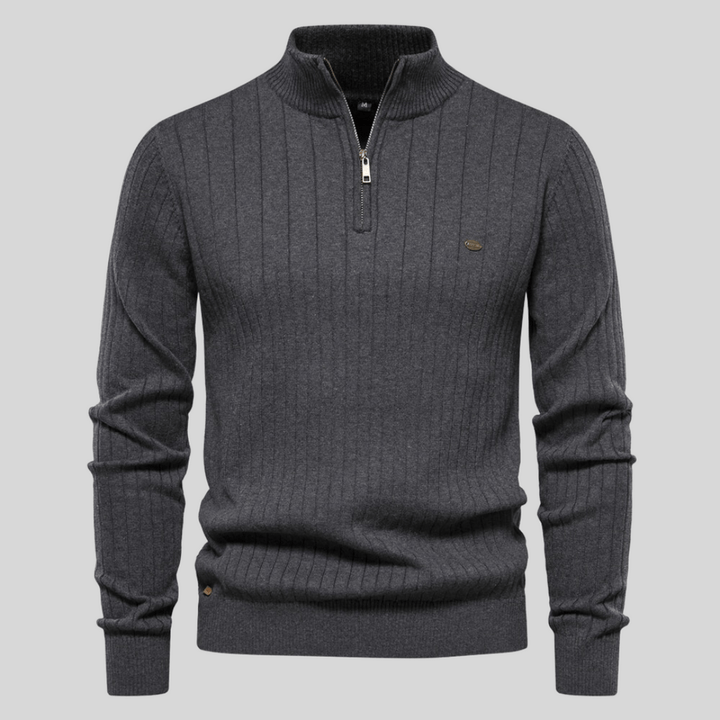 Ron | Ribbed Zip-Neck Men’s Sweater