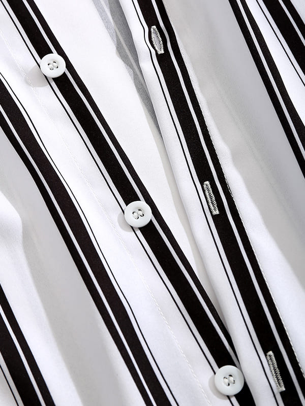 River | Men's Casual Printed Striped Street Style Short Sleeve Shirt