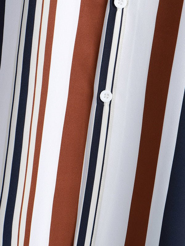 Beau | Men's Colorful Striped Print Casual Short Sleeve Shirt