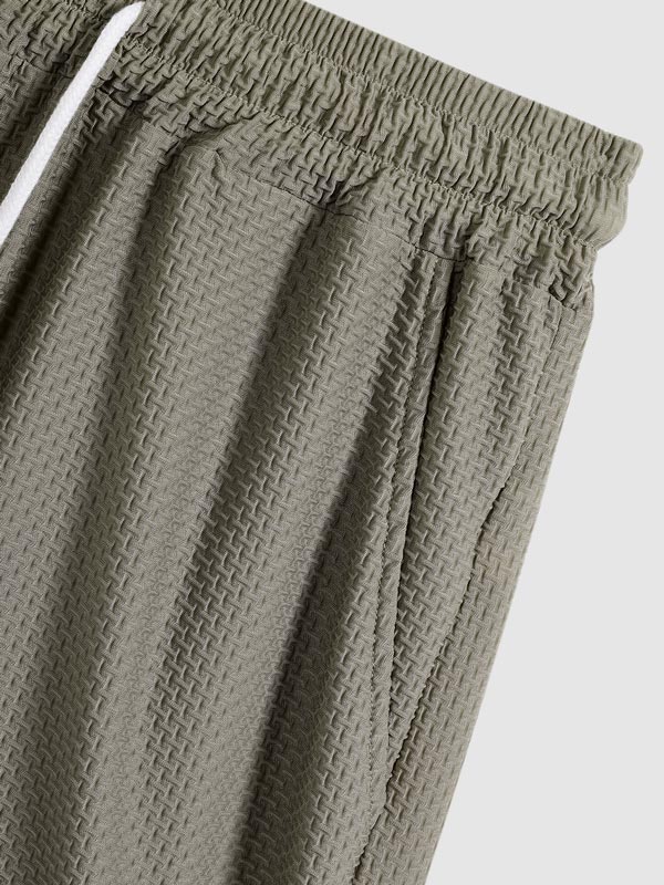 Joey | Men's comfortable textured T-shirt casual shorts set