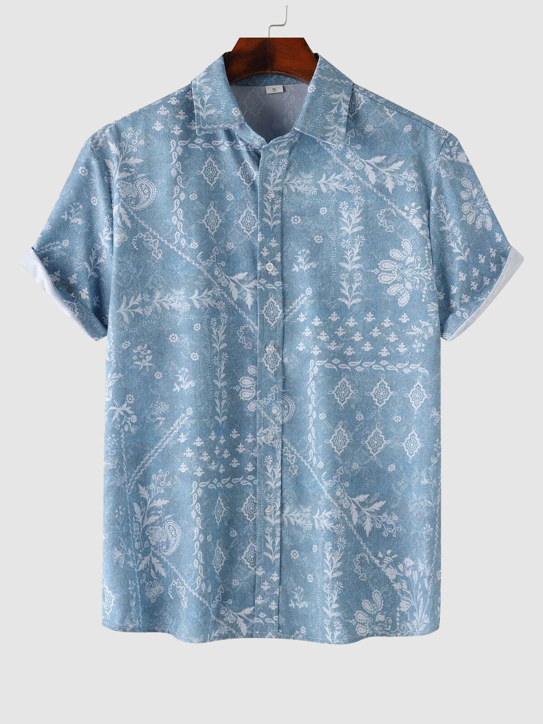 Noel | Men's Floral Print Casual Short Sleeve Shirt Quick-Drying Swimming Shorts Set