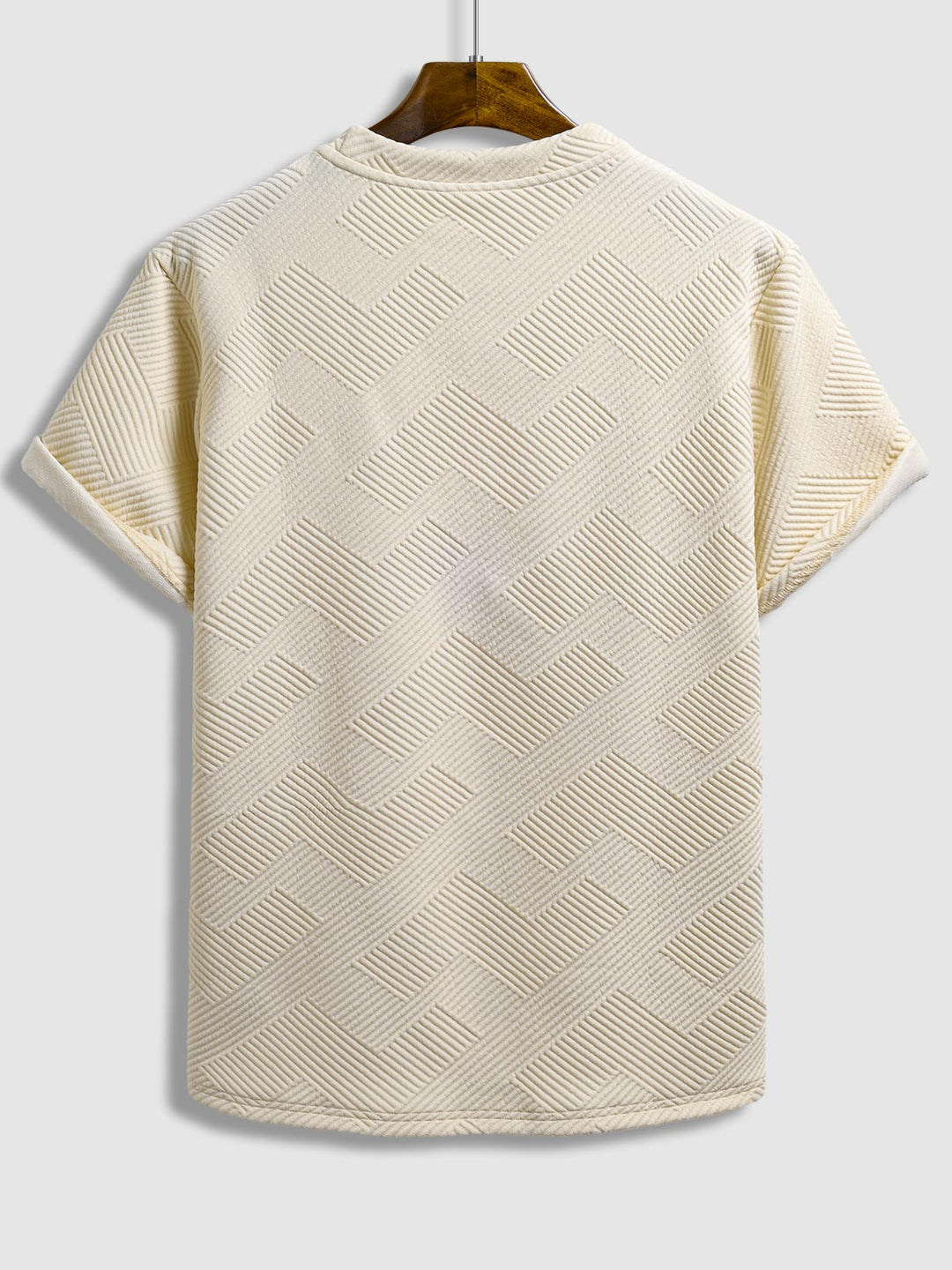 Jesse | Men's geometric jacquard round neck short-sleeved T-shirt casual shorts set