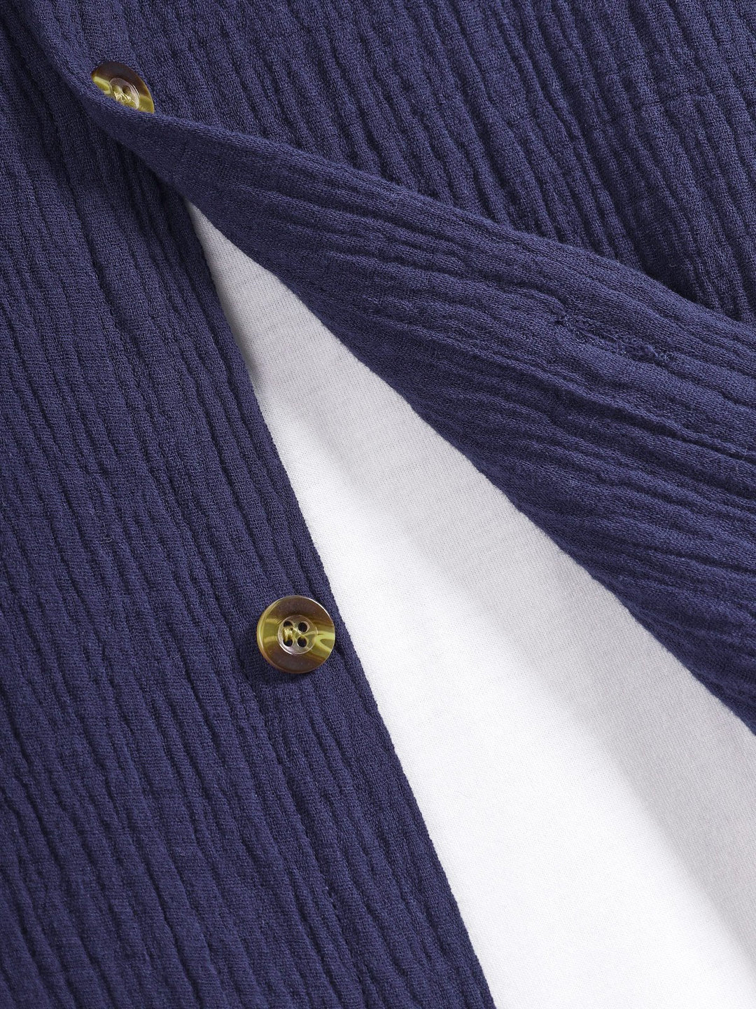 Jay | Men's pleated textured solid color short sleeve set