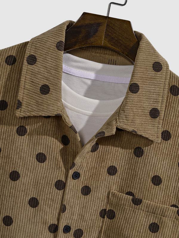 Grayson | Men's Polka Dot Corduroy Button-Down Casual Long Sleeve Shirt