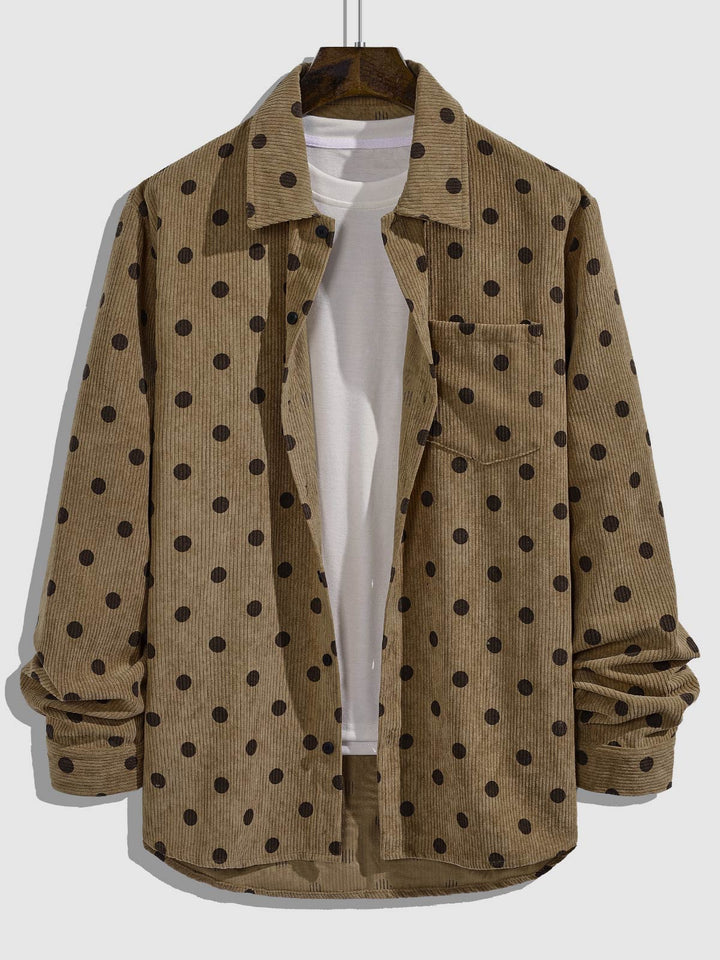 Grayson | Men's Polka Dot Corduroy Button-Down Casual Long Sleeve Shirt
