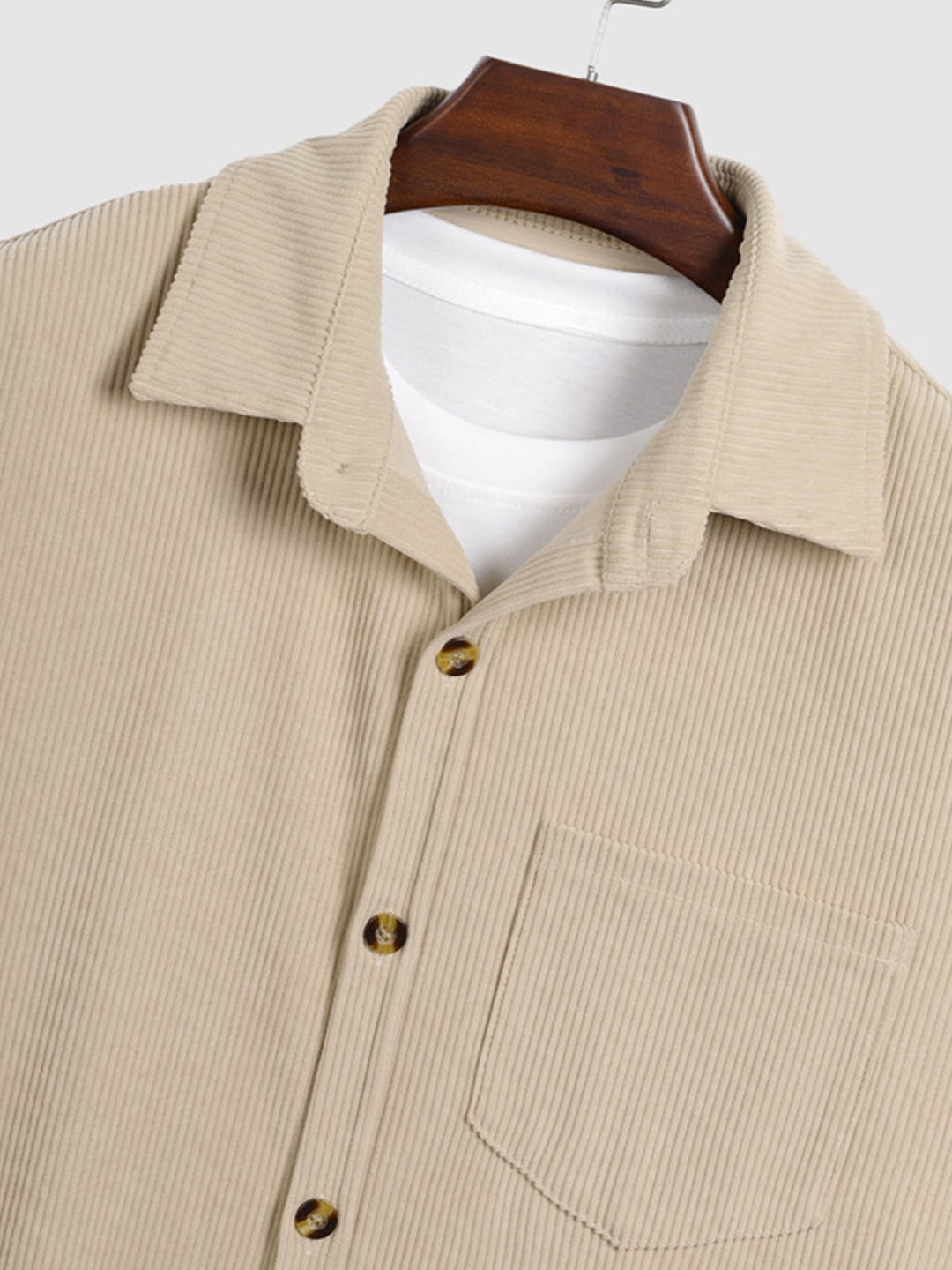 Cody | Men's Retro Corduroy Casual Short Sleeve Shirt Shorts Set