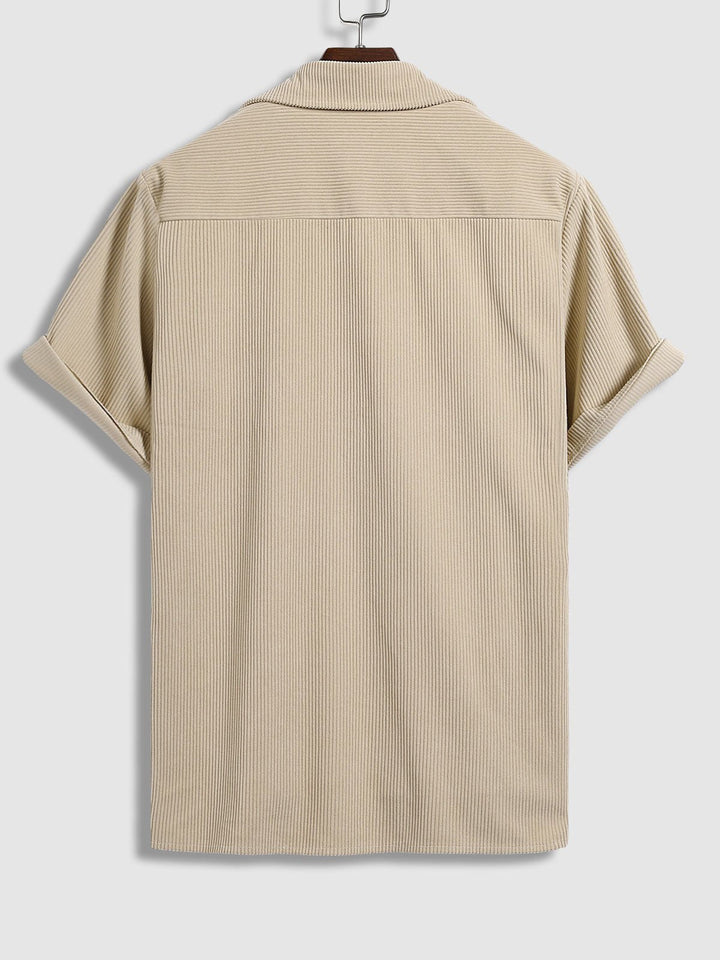 Cody | Men's Retro Corduroy Casual Short Sleeve Shirt Shorts Set