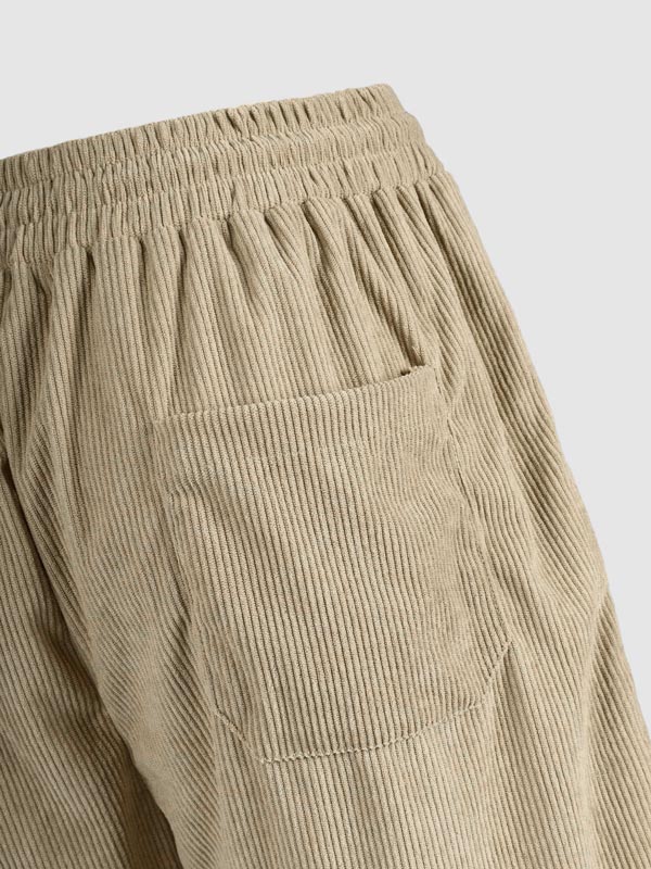 Cody | Men's Retro Corduroy Casual Short Sleeve Shirt Shorts Set